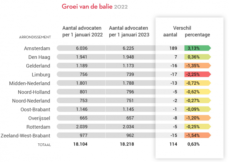 Infographic groei van de balie 2022.2